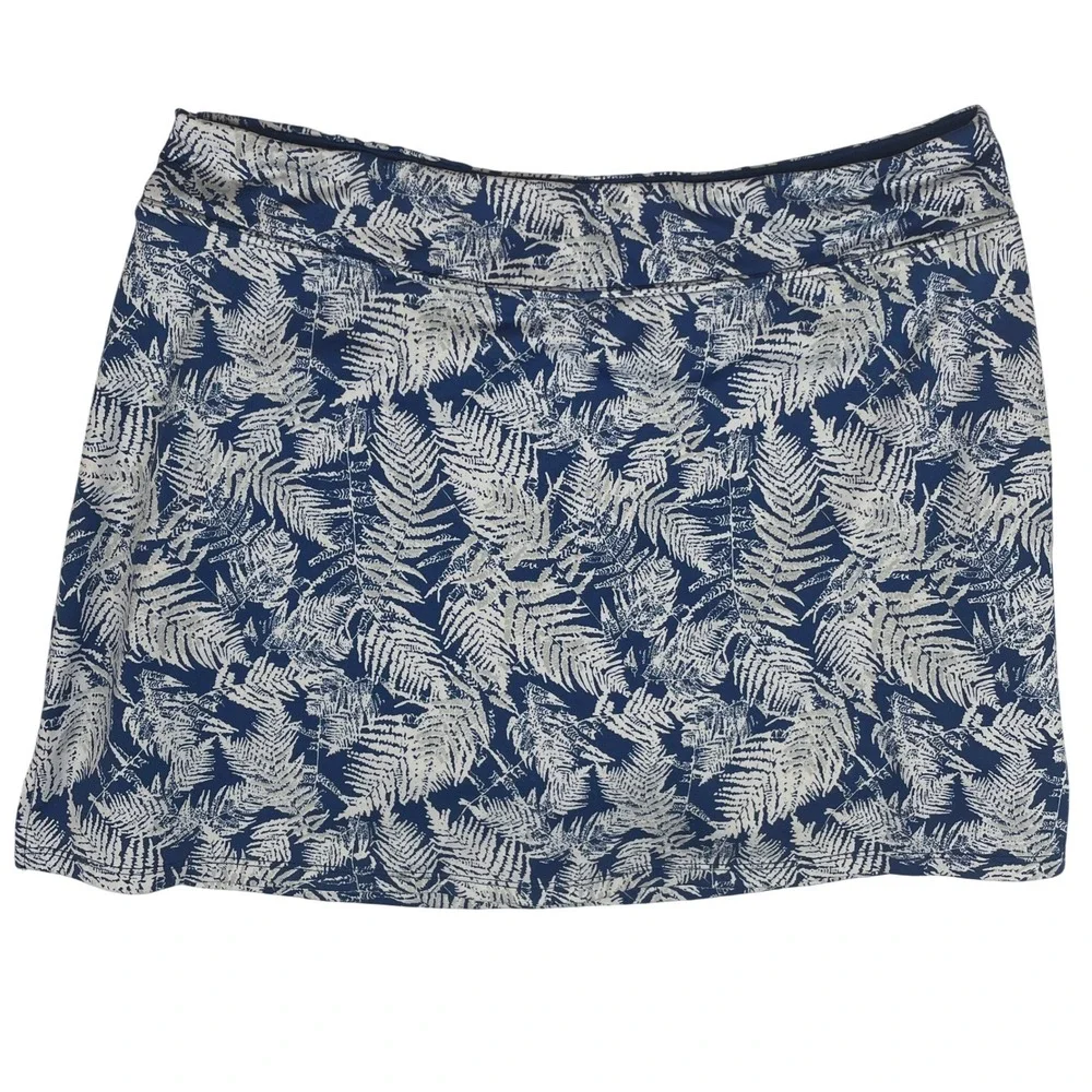 Tranquility by Colorado Clothing‎ Women's L Fern Print Skirt Blue White Active